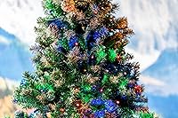 Vista 5 de Novelty Lights Guirnalda de luces LED multicolor de Navidad de 50 pies, 100 luces LED de Navidad de 6 pulgadas de espacio en cable marrón