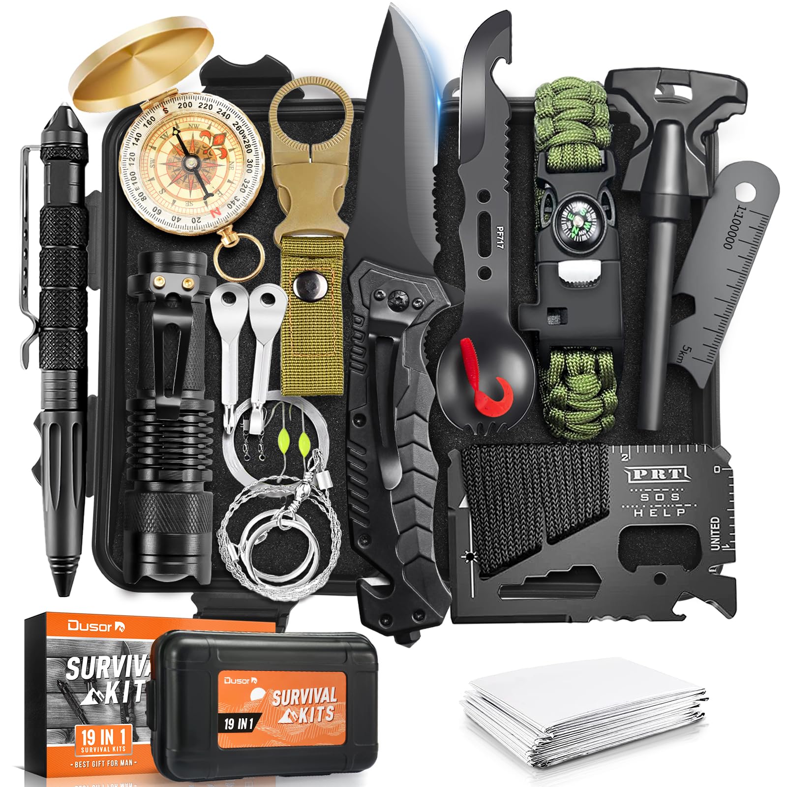 Amazon.com: Dusor 19 in 1 Survival Kit Stocking Stuffers for Men