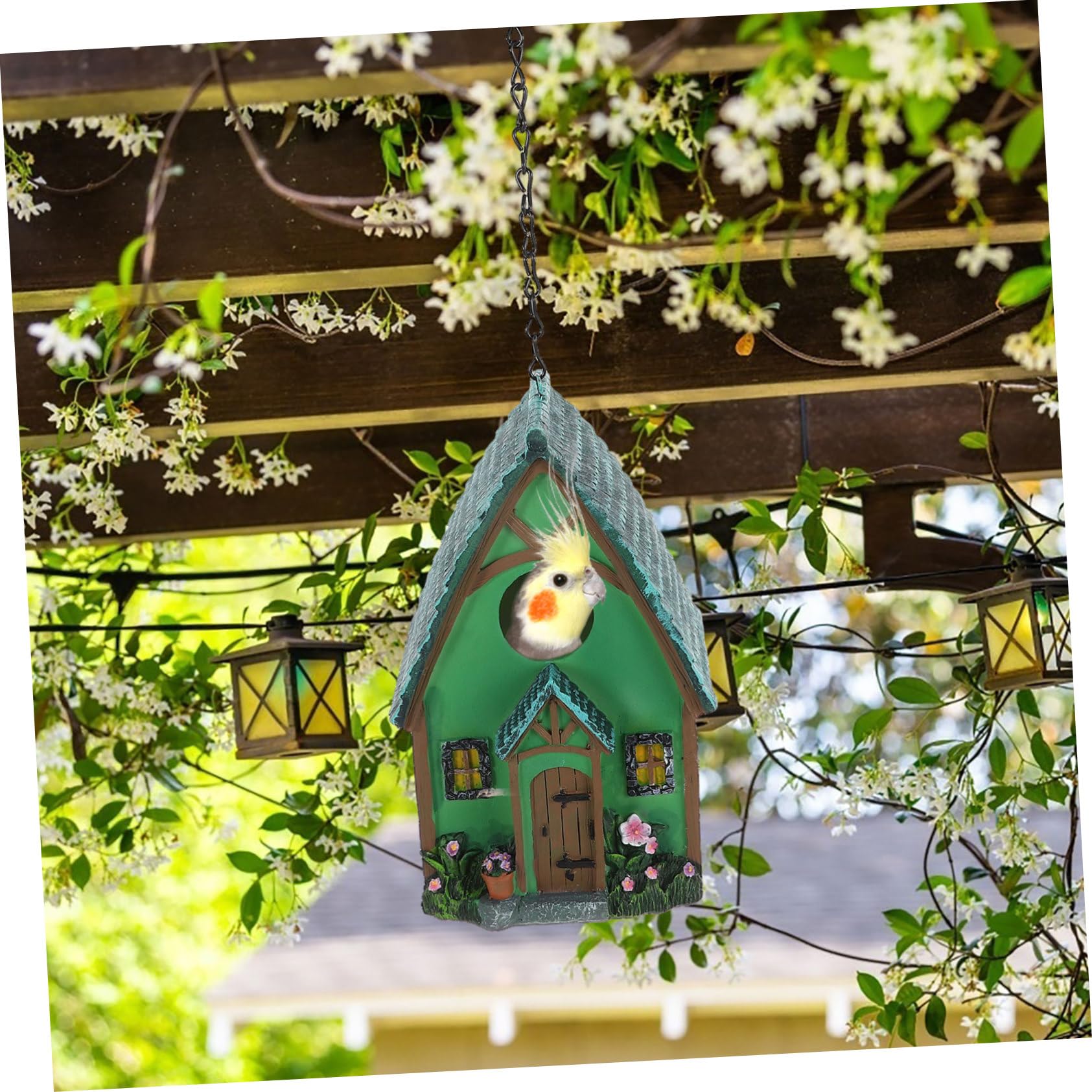 TOYANDONA Vogelhaus Einfach zu Montieren zum Aufhängen und Wetterfest aus Kunstharz Robustes Vogelanziehung im Garten oder Am Baum Geeignet für Draußen