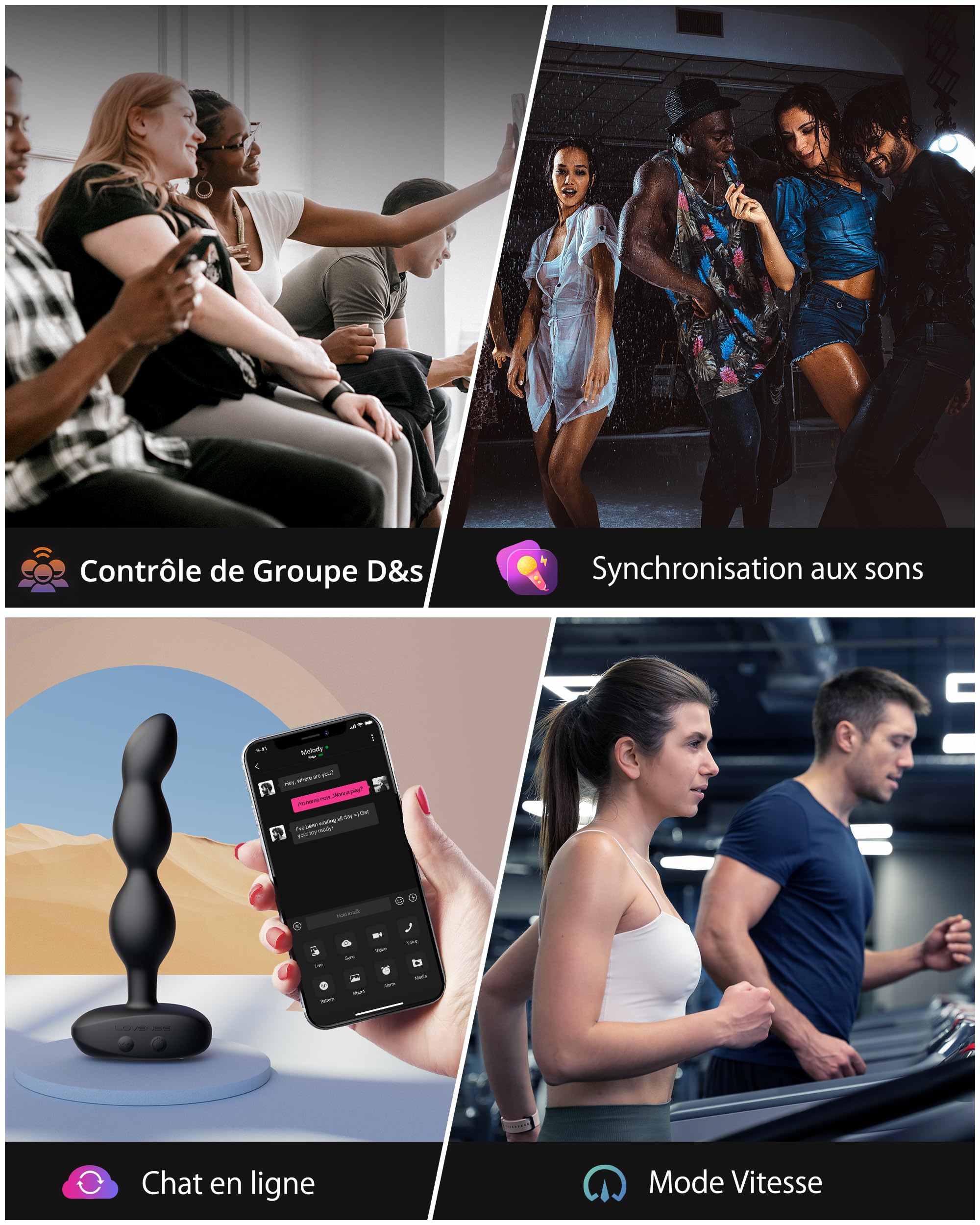 LOVENSE Ridge Plug Anal Vibrant Stimulateur Prostate Homme | Contrôle à distance via application, 360° rotation bidirectionnelle, billes progressives, base flexible, étanche IPX7