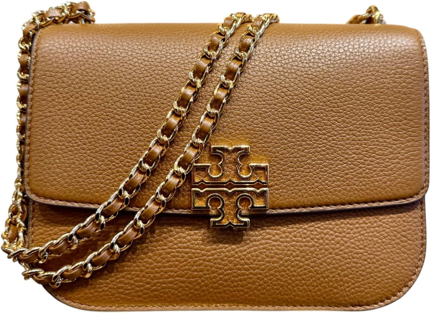 Tory Burch 140987 Britten Moose Brown With Gold Hardware Women's Small Adjustable Shoulder Bag - Image 5