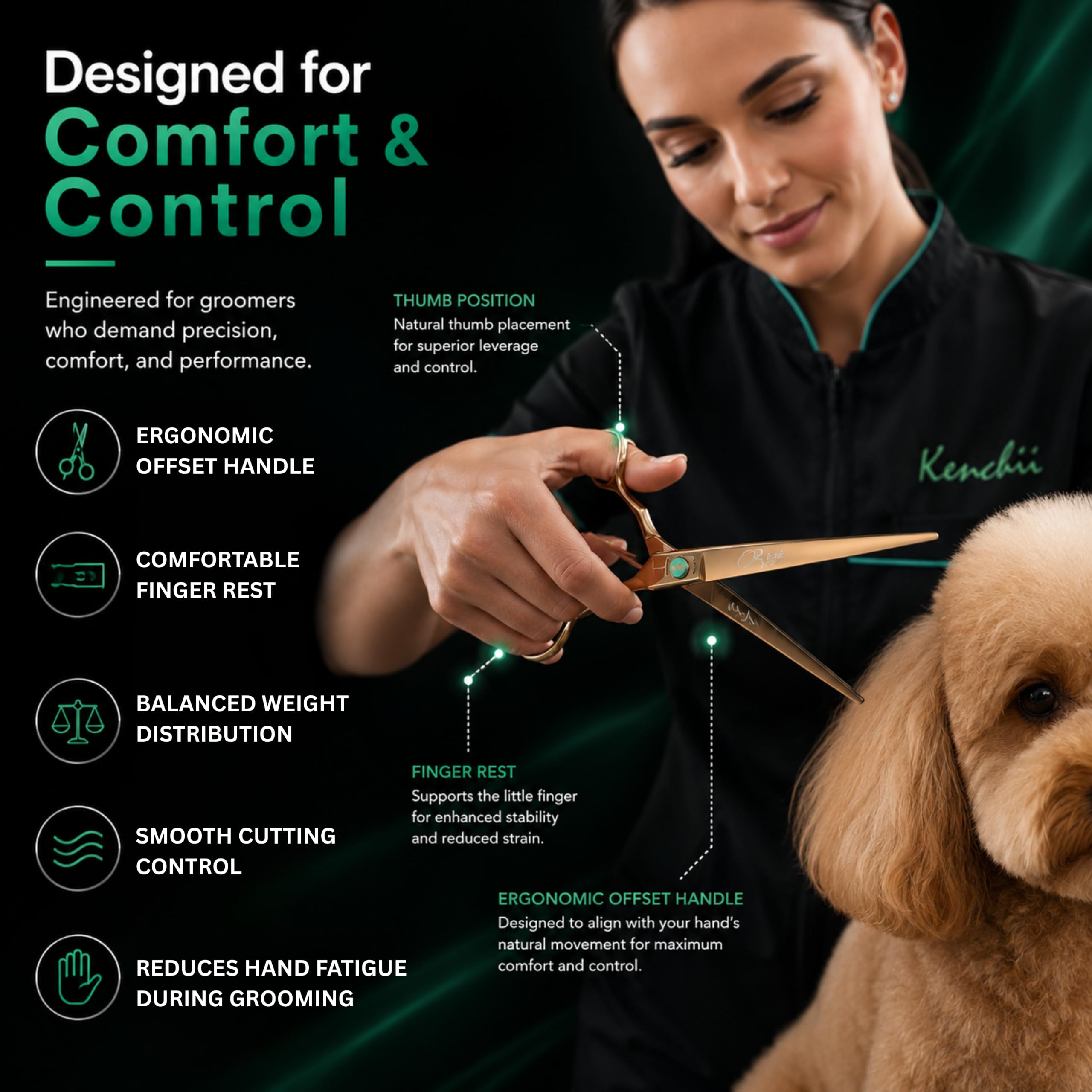 Amazon.co.jp: Kenchii Rose 犬用グルーミングはさみ 7インチ
