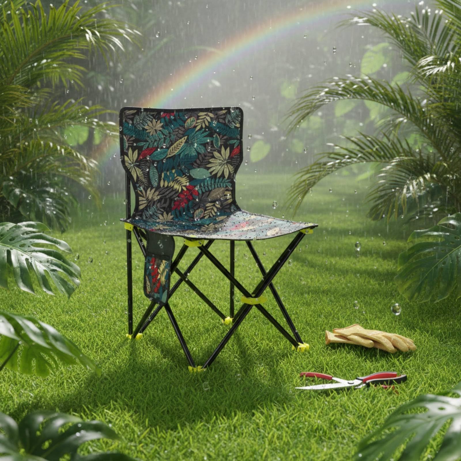 Baoblaze Sedia da Pesca Pieghevole Sedia Sgabello Seggiolino Portatile Oxford Metallo Leggera con Telaio E Piedini Antiscivolo Adatta a Pesca Campeggio Picnic, Xl, Con Presa