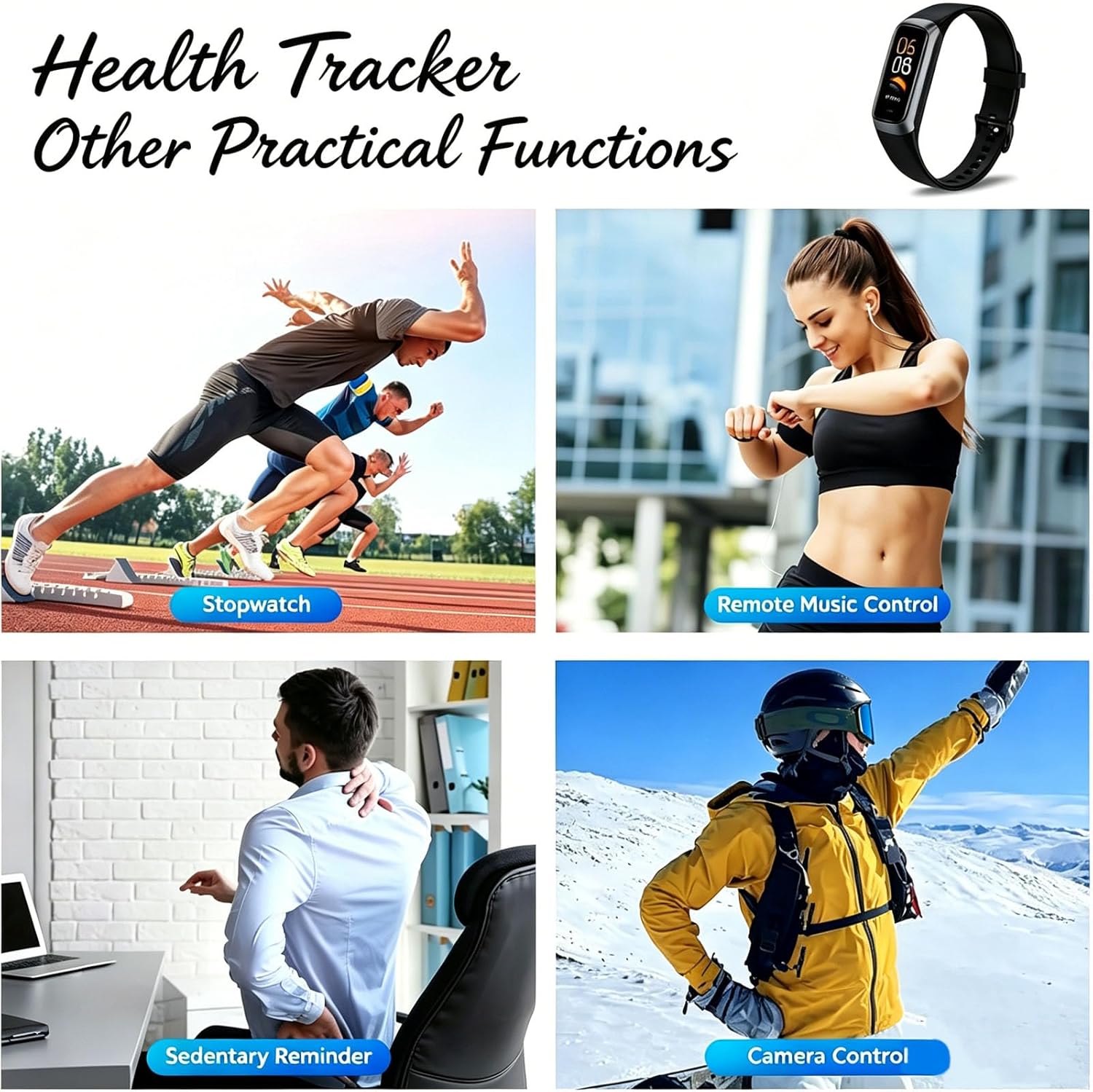 Maronty Fitness Tracker, Smart Watch with Heart Rate Monitoring, Sleep & Activity Tracking, Calorie Counter, 1.1" Amoled Display, Waterproof Step Tracker for Android & iPhone, Women & Men