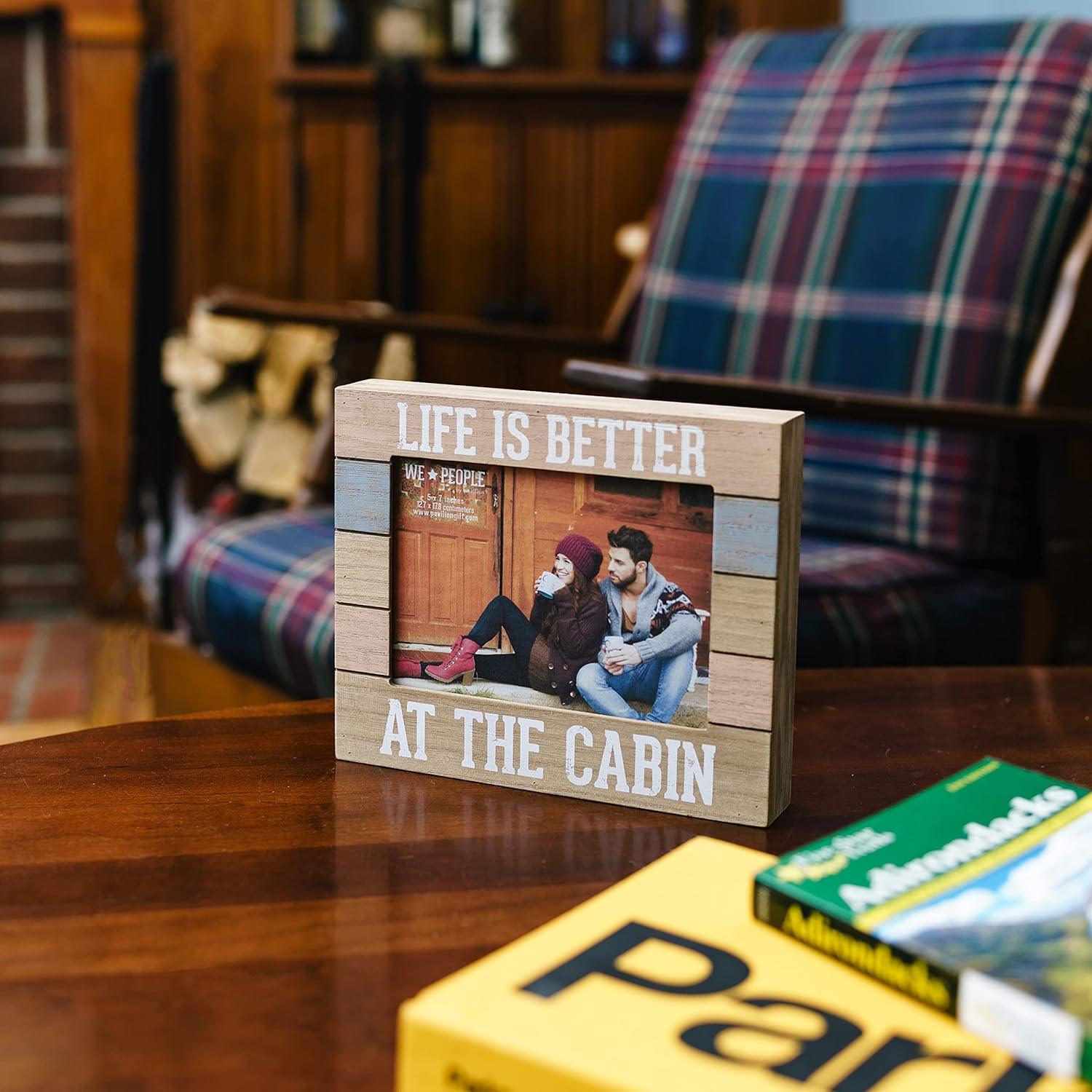 Pavilion - 5" x 7" Photo Life is Better At The Cabin Horizontal 9" x 7.25" MDF Self-Standing Picture Frame
