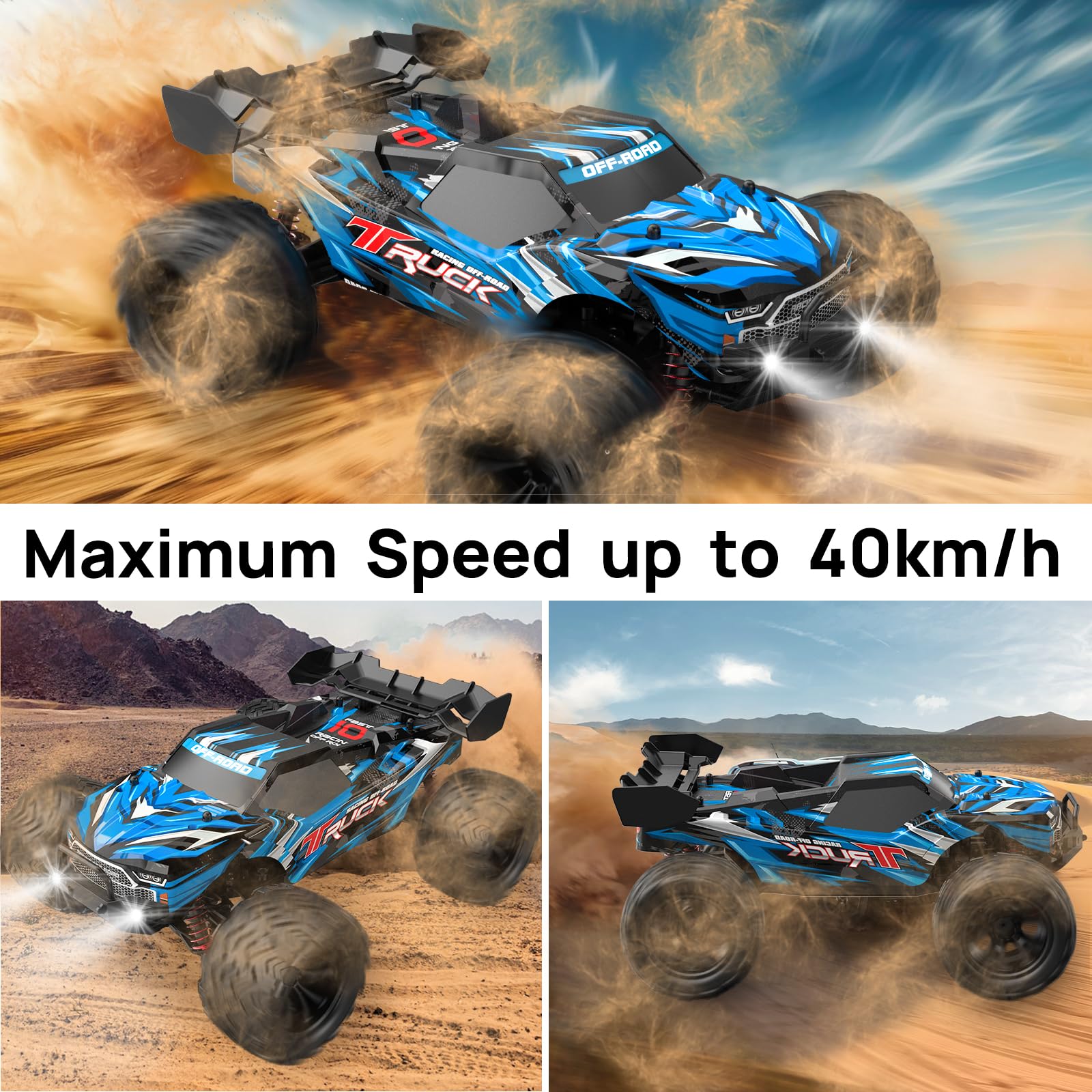 40KM/H Ferngesteuertes Auto, 1:16 RC Auto Ferngesteuert Monstertruck RC Car | Schnelles Ferngesteuertes Auto Monster Truck für Erwachsene RC Auto Ferngesteuert für Jungen