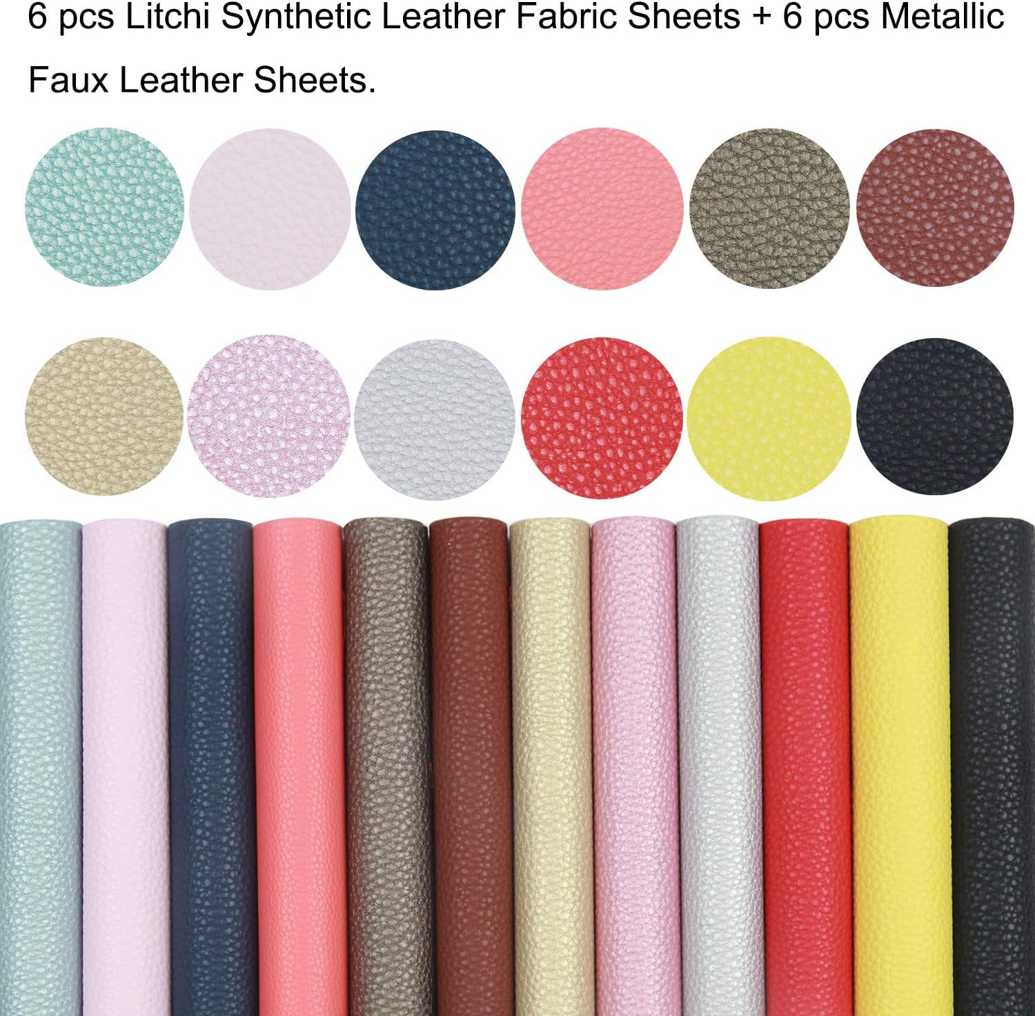 Leather Earring Making Kit - 24pcs Cricut Faux Leather Sheets for Earrings Making - 8.3" x 6.3" Each - Fabric and Tool for DIY Earrings - Jewelry Hair Bows Crafts Supplies for Beginners