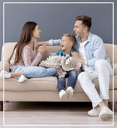 Miniatura 5 de DolliBu - Almohada de peluche de cocodrilo tamaño – Almohada súper suave de animales para niños, acogedora siesta, almohada de piso para niños y