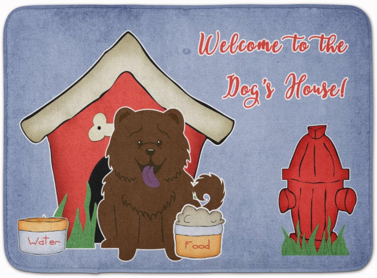 Caroline's Treasures BB2895RUG Dog House Collection Chow Chow Chocolate Machine Washable Memory Foam Mat, Bathroom Rug, Non-Slip Bath Mat, Durable Thick Washable Rugs for Kitchen, Bathroom Quick Dry,