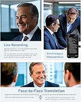 Vista 7 de Auriculares de traducción AI, auriculares Bluetooth 5.4 OWS con pantalla táctil LCD, traductor en tiempo real para 144 idiomas y acentos, Audifonos