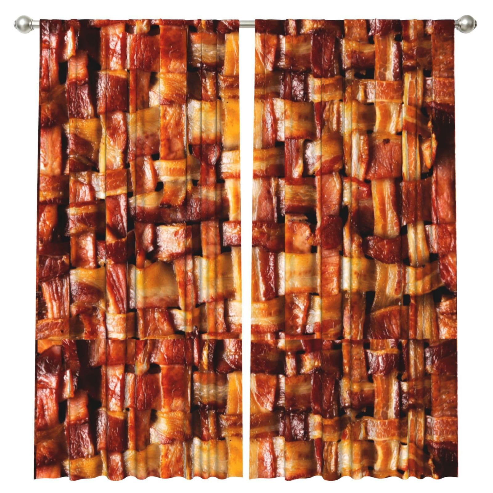 InOmak Bacon Meat, 2 Panels Window Curtains 52 x 84 Inch Blackout Curtains for Living Room Bedroom