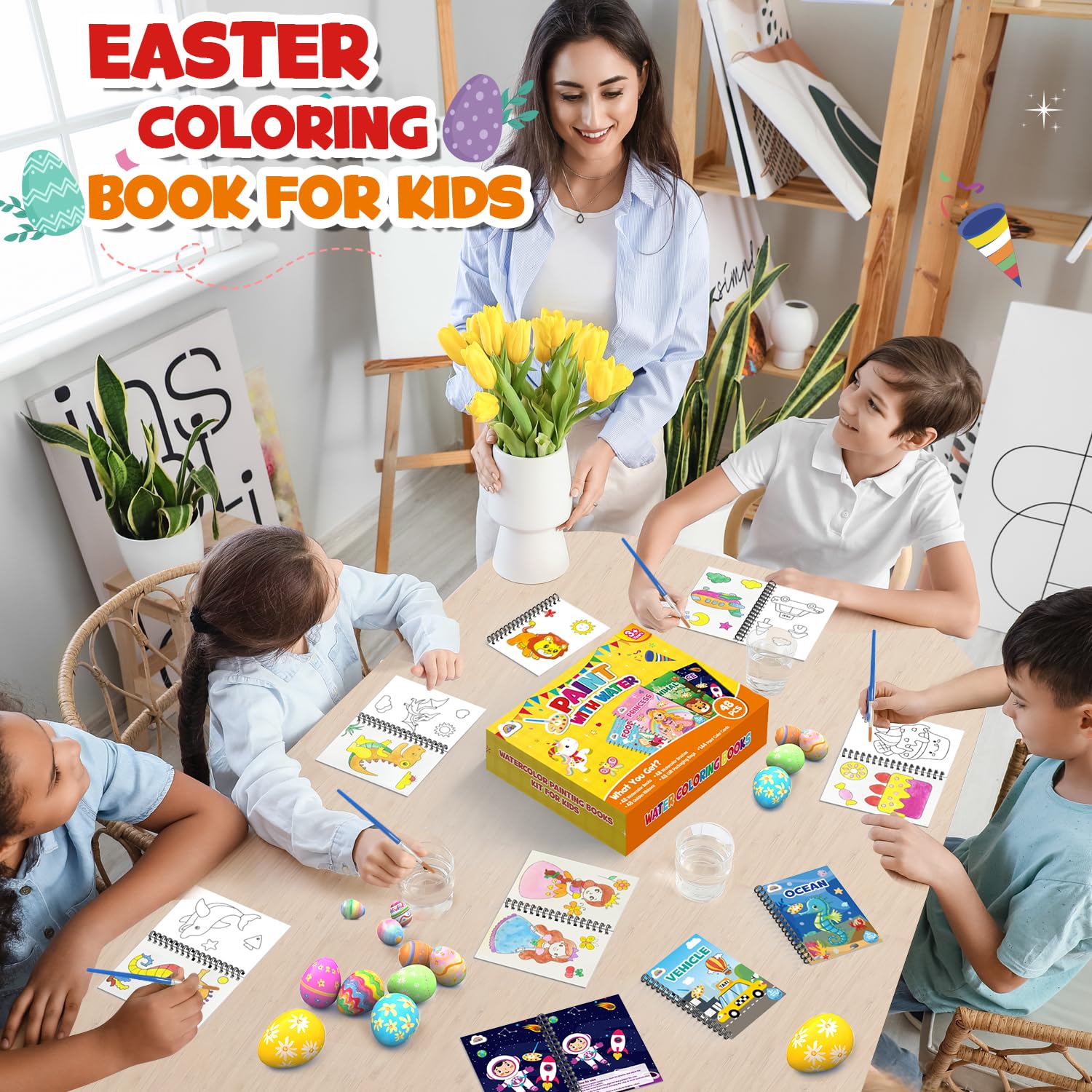 ZMLM 48 Wassermalbücher für Kinder, Partygeschenke, Mini-Malbücher, Großpackung für Kinder von 4–8 Jahren, kleine Geburtstags-Geschenktüten, Geschenke, Klassenzimmer, Kunst, Handwerk