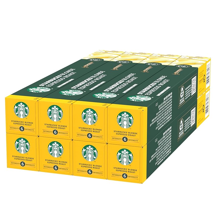 Immagine del prodotto STARBUCKS Blonde Espresso Roast by Nespresso Caffè, 8 confezioni da 10 capsule (80 capsule)
