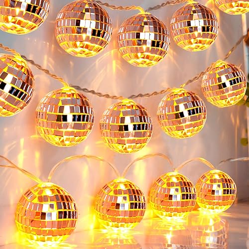 Miniatura 1 de AceList Tira de luces LED de 20 luces LED de 9.8 pies, funciona con pilas y enchufe USB, luces de bola de discoteca para decoraciones de fiesta de