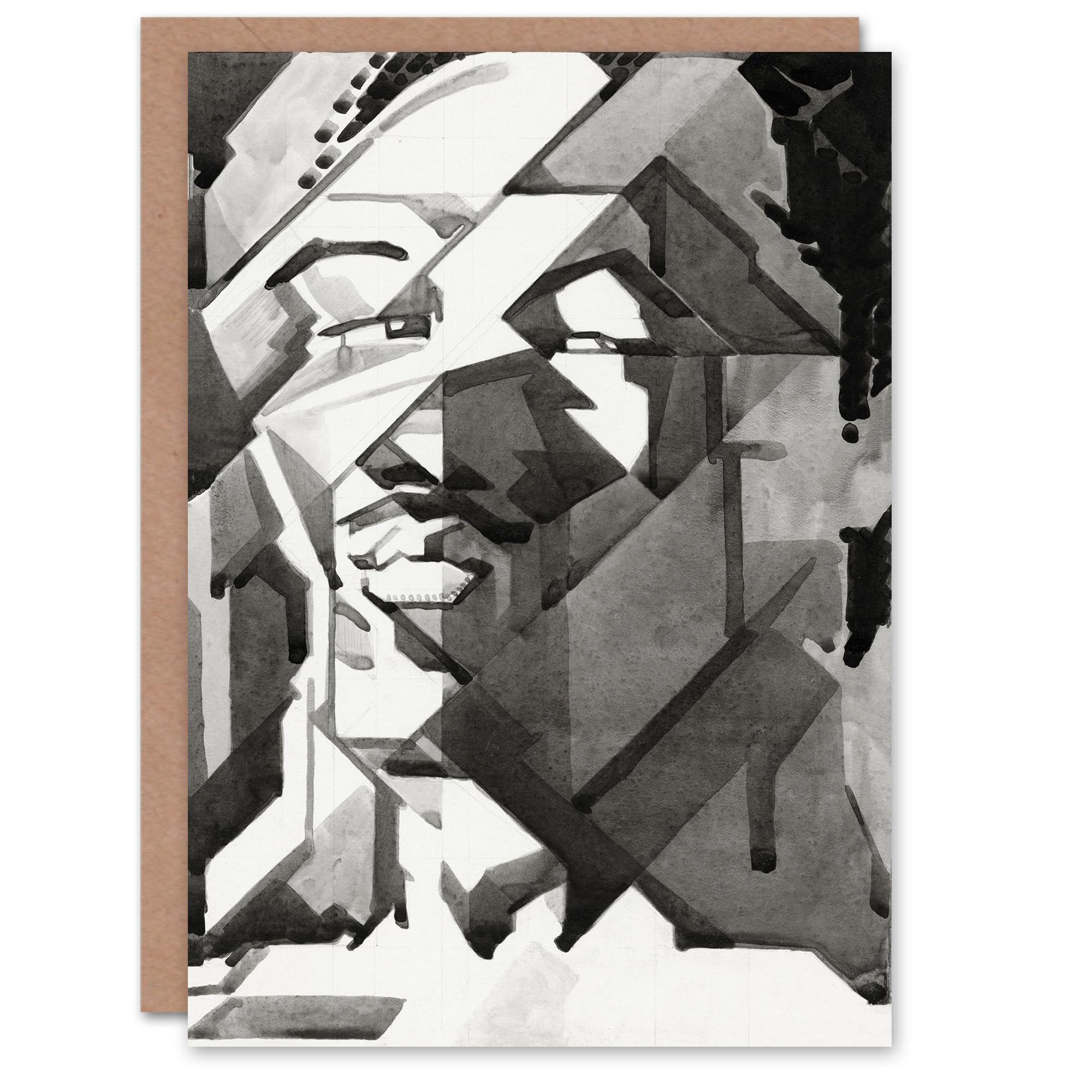 Artery8 Reijer Stolk Art Card Self Portrait Abstract Cubist Painting