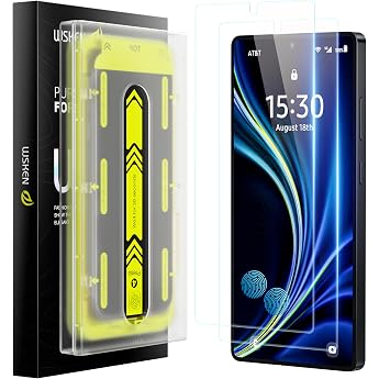 WSKEN Tempered Glass Screen Protector for Samsung Galaxy S25 Plus / S24 + Plus - [Auto Dust Elimination] Full Screen 9H Unbreakable Military Tempered Glass HD Clear Screen Protector Anti-Fingerprint Bubble-Free