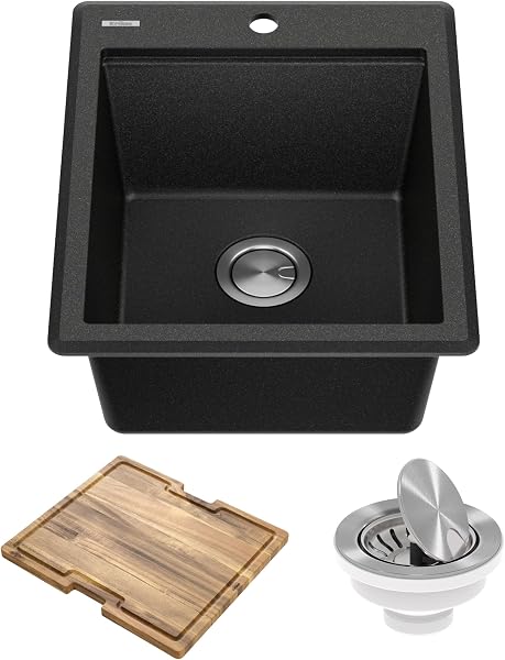 Kraus Workstation Drop In Retrofit Farmhouse Single Bowl Granite Kitchen Sink