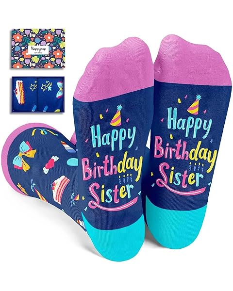 HAPPYPOP Birthday Socks for Women - Gifts for Niece Sister, Grandma Aunt Mom Socks