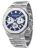 Men's Watch Luxury Stainless Steel Quartz Wristwatch 50M Waterproof Octagonal Chronograph Simple Holiday Gift for Men