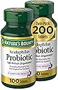 Nature's Bounty Acidophilus Probiotic, Daily Probiotic Supplement, Digestive Health, 200 Tablets, Twin Pack