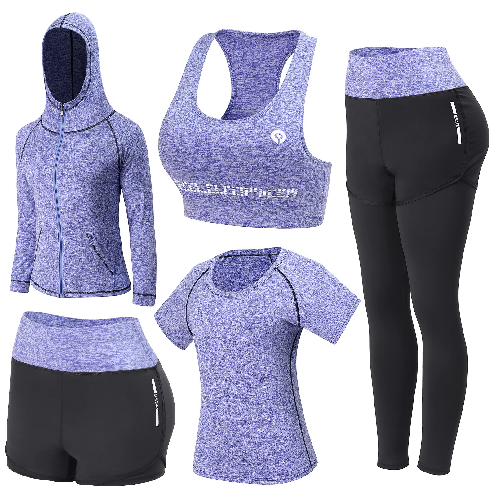 JULY'S SONG - Conjunto de yoga con 5 prendas, para correr, gimnasio, fitness — view 10