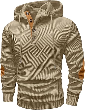 Vssjavun Mens Hooded Sweatshirt Casual Long Sleeve Drawstring Hoodie Pullover Sweatshirts