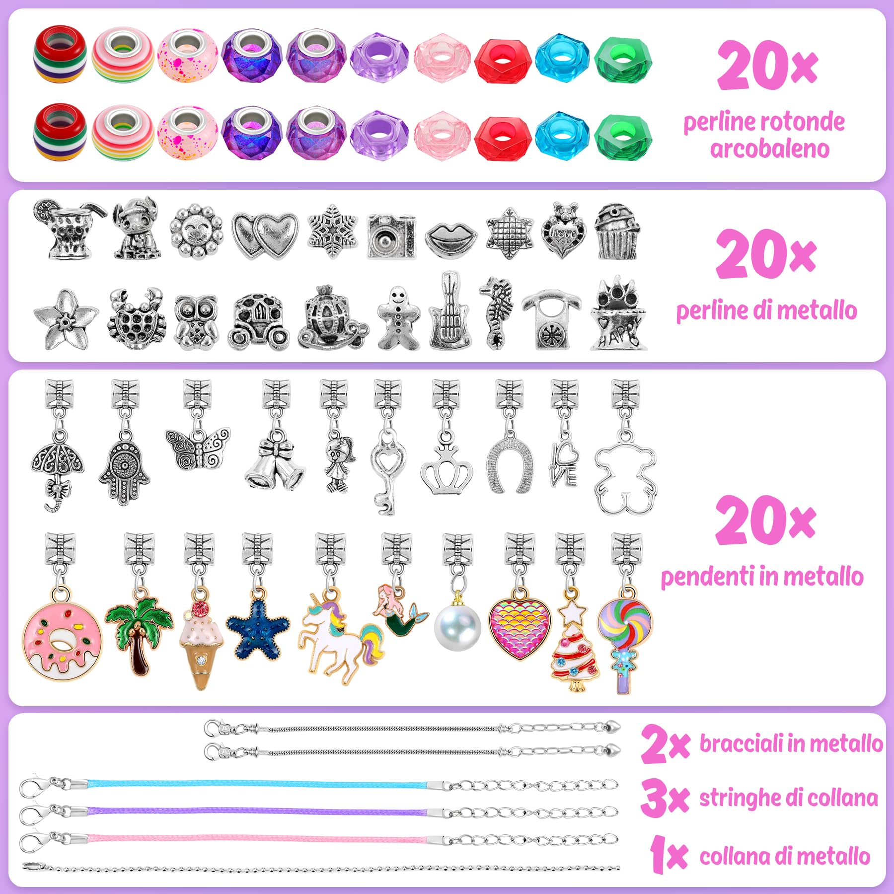 Tomylv Kit per Braccialetti Bambina, Regalo Bambina Kit Braccialetti Bambina di Creazione di Gioielli Bambina 5-12 Anni Idee Regali per Natale, compleanno, Pasqua, San Valentino