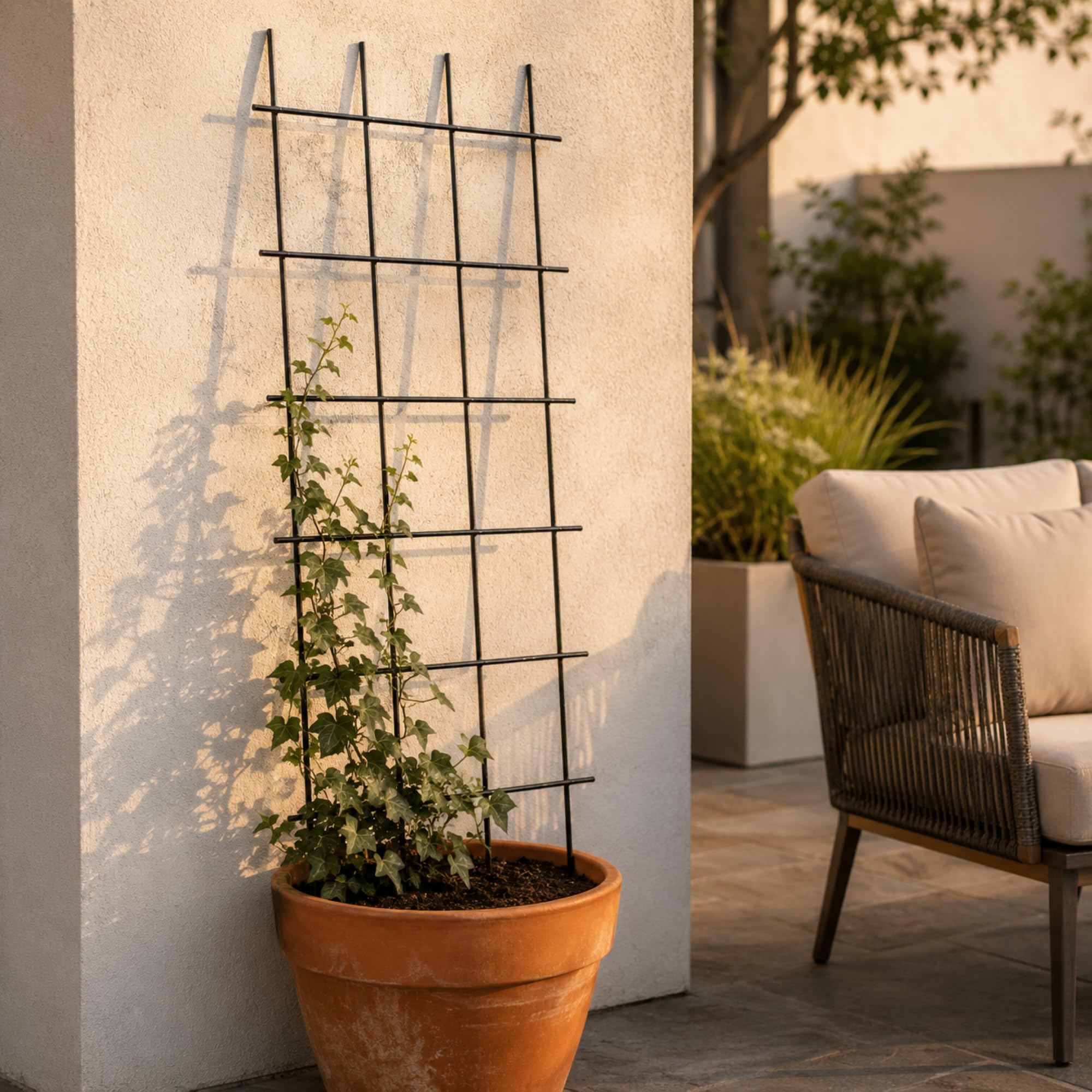 Kadax Rank Grille, traliccio giardino, piante, balcone, terrazza, traliccio di metallo, di rango, griglia da arrampicata in acciaio, da arrampicata, rose tralick, scintillamento (60 x 150 cm)