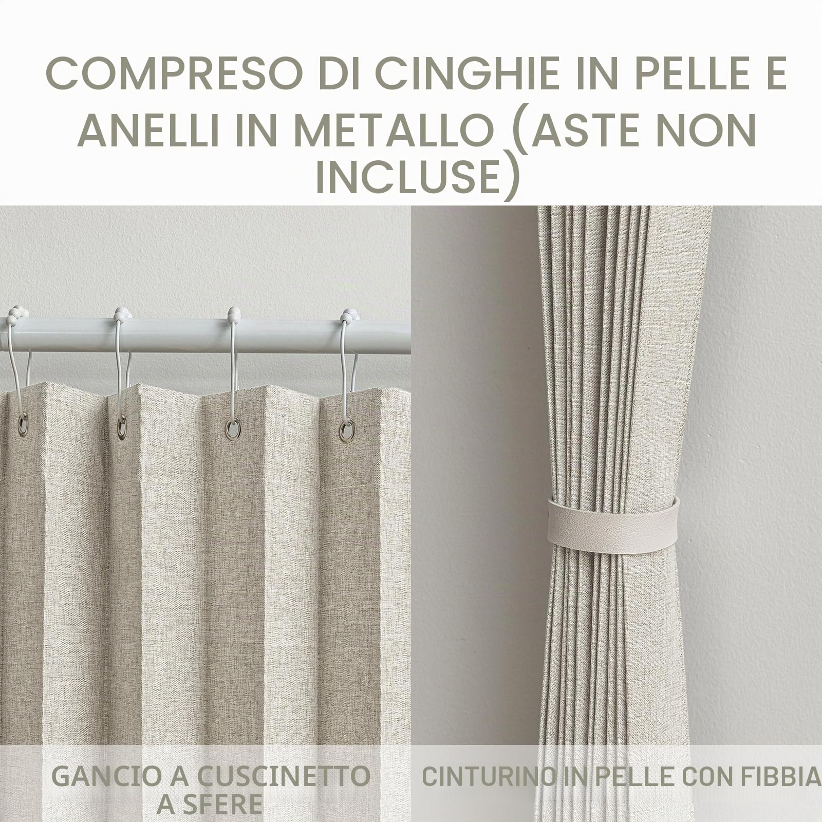 AJAZZ Tenda magnetica 100% oscurante, per porte a fisarmonica, per porte e armadi, invisibili, applicabili per camera da letto, soggiorno, porta (bianco panna, 132 x 198 cm (larghezza x lunghezza), 1