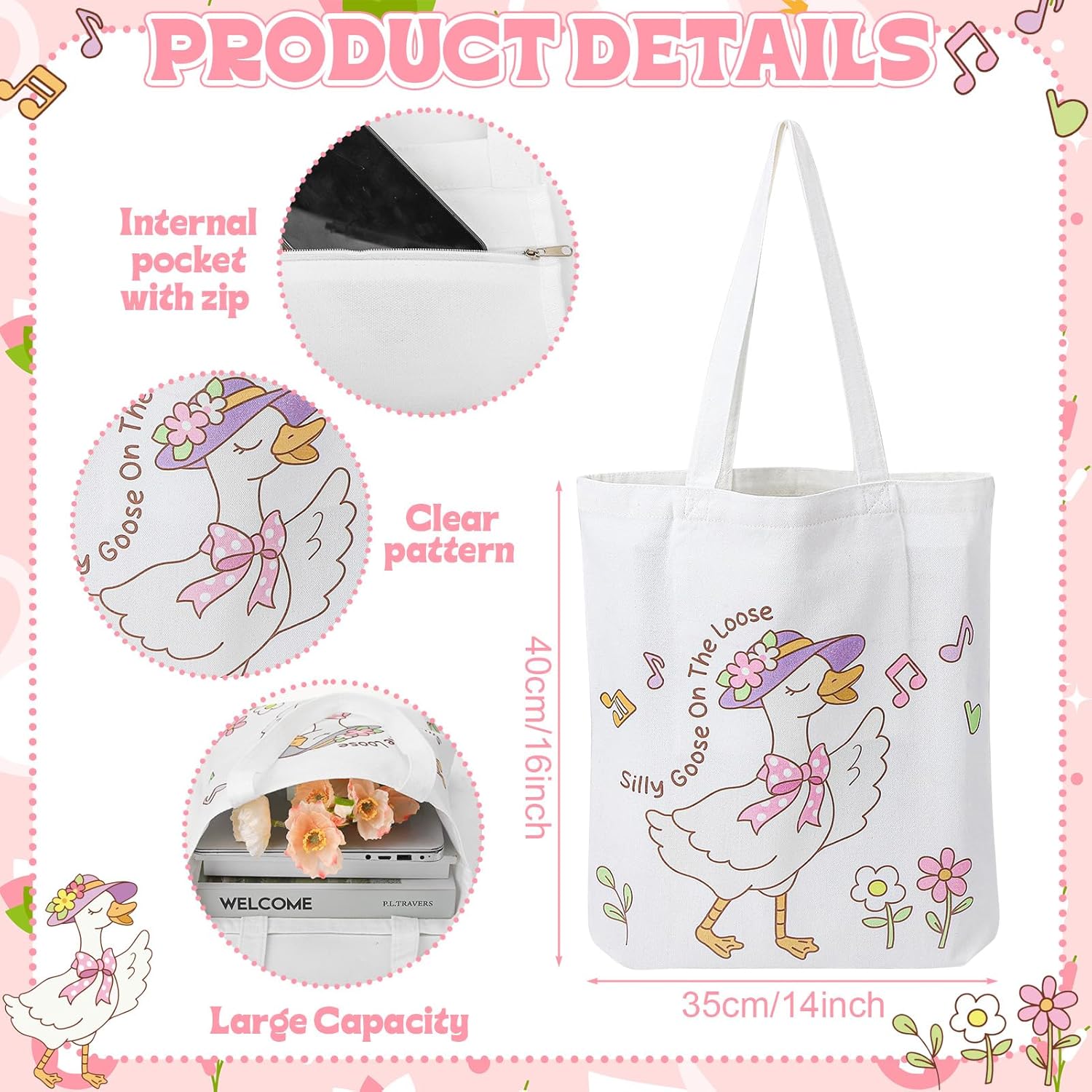 Funny Gifts for Women, Gift Set with Travel Cosmetic Bags Canvas Tote Bag Novelty Gag Socks for Birthday Mather Day - Image 4