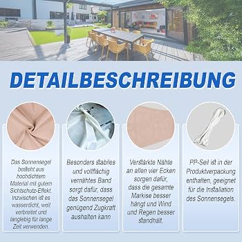 sunnylaxx sonnensegel 3x4m Rechteckig, Wasserdicht Sonnenschutz Sunsegel Color Taupe, 95% UV-Schutz,für Außenbereich,Garten duffles Variant:Black/White-49 Cycling Gear Organization