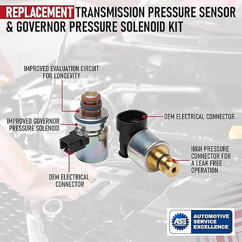 Miniatura 4 de Sensor de presión de transmisión y kit de solenoide de presión de gobernador - Reemplaza 4617210, 56041403AA - Compatible con Dodge, Ram y Jeep -