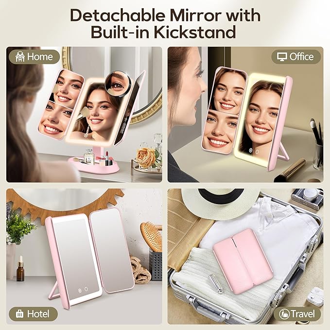 Espejo de Maquillaje con Luz GOMIPURU, 30X/10X/5X, Recargable miniatura 3