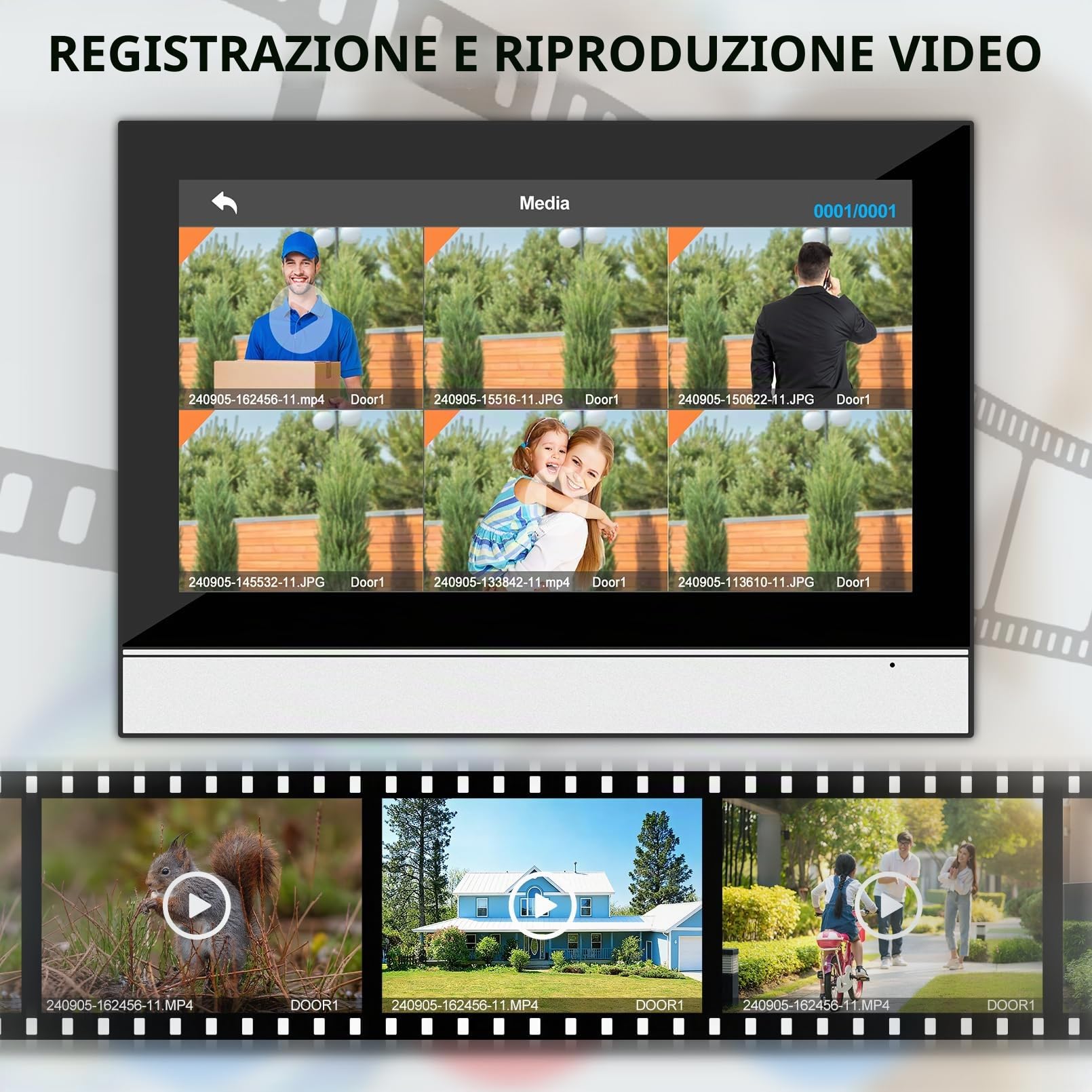 Tuya Videocitofono con WLAN, Videocitofono 1080p con Telecamera, 4 Fili, Sblocco tramite App/Carta, Rilevamento del Movimento, Registrazione e Riproduzione (25 cm)