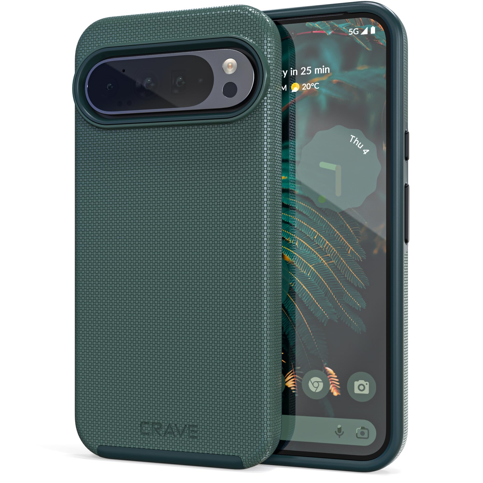 Crave for Google Pixel 9 Pro XL Case, Shockproof Protection Dual Layer Case for Google Pixel 9 Pro XL (6.8 inch) - Forest Green