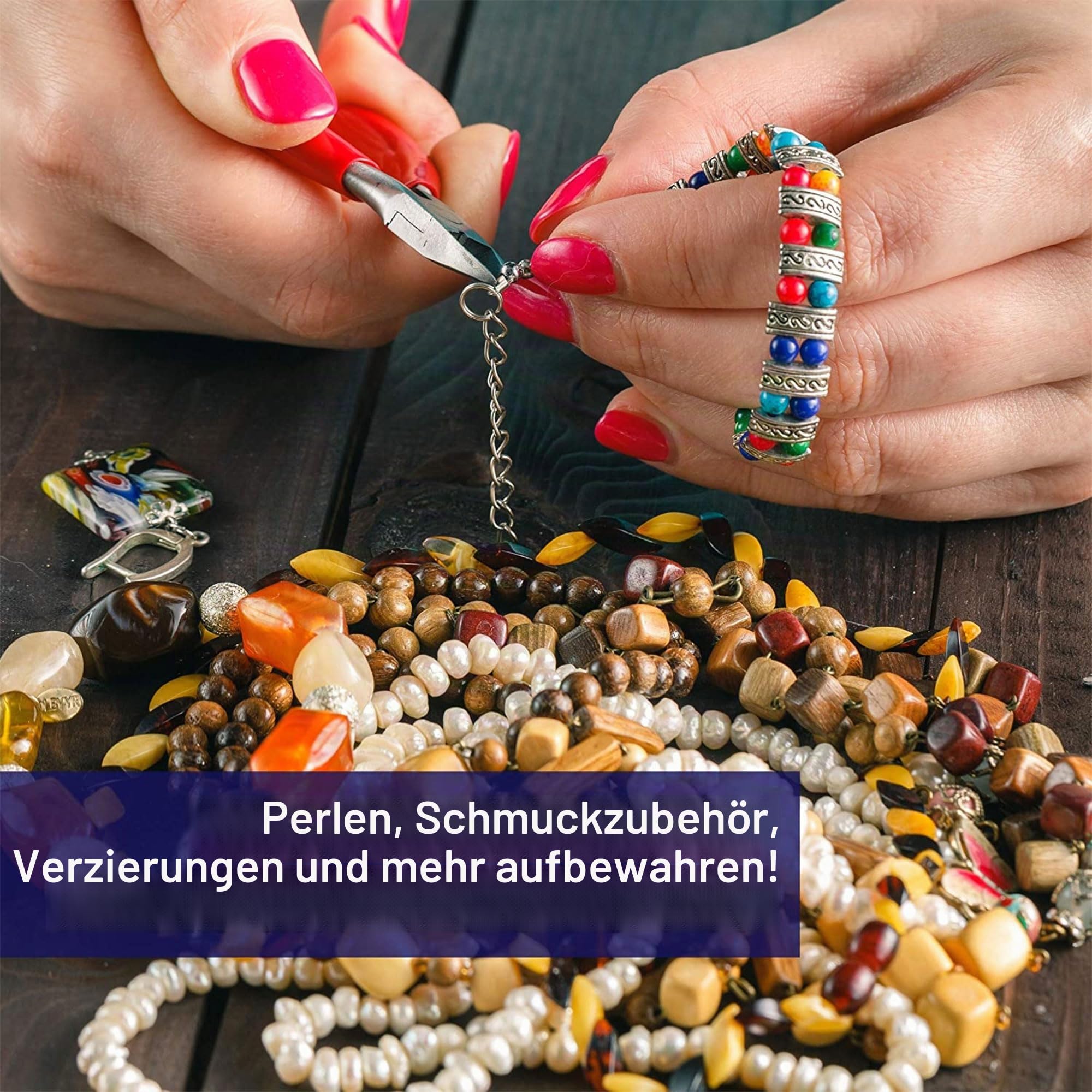 Elizabeth Ward Aufbewahrungs- und Perlen-Organizer mit 42 unterschiedlich großen Behältern, 45-teilig, sortiert, tragbar, 2 Stück