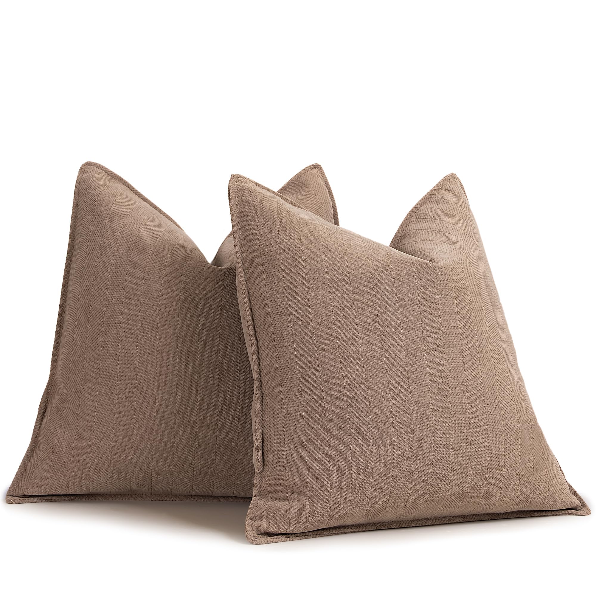 ZWJD Beige Kissenbezug, 2er Set Chenille-Kissenbezügen Sofa Zierkissenbezüge mit elegantem Design, weiche und luxuriöse dekorative Dekokissen für Couch, Bett und Heimdekoration
