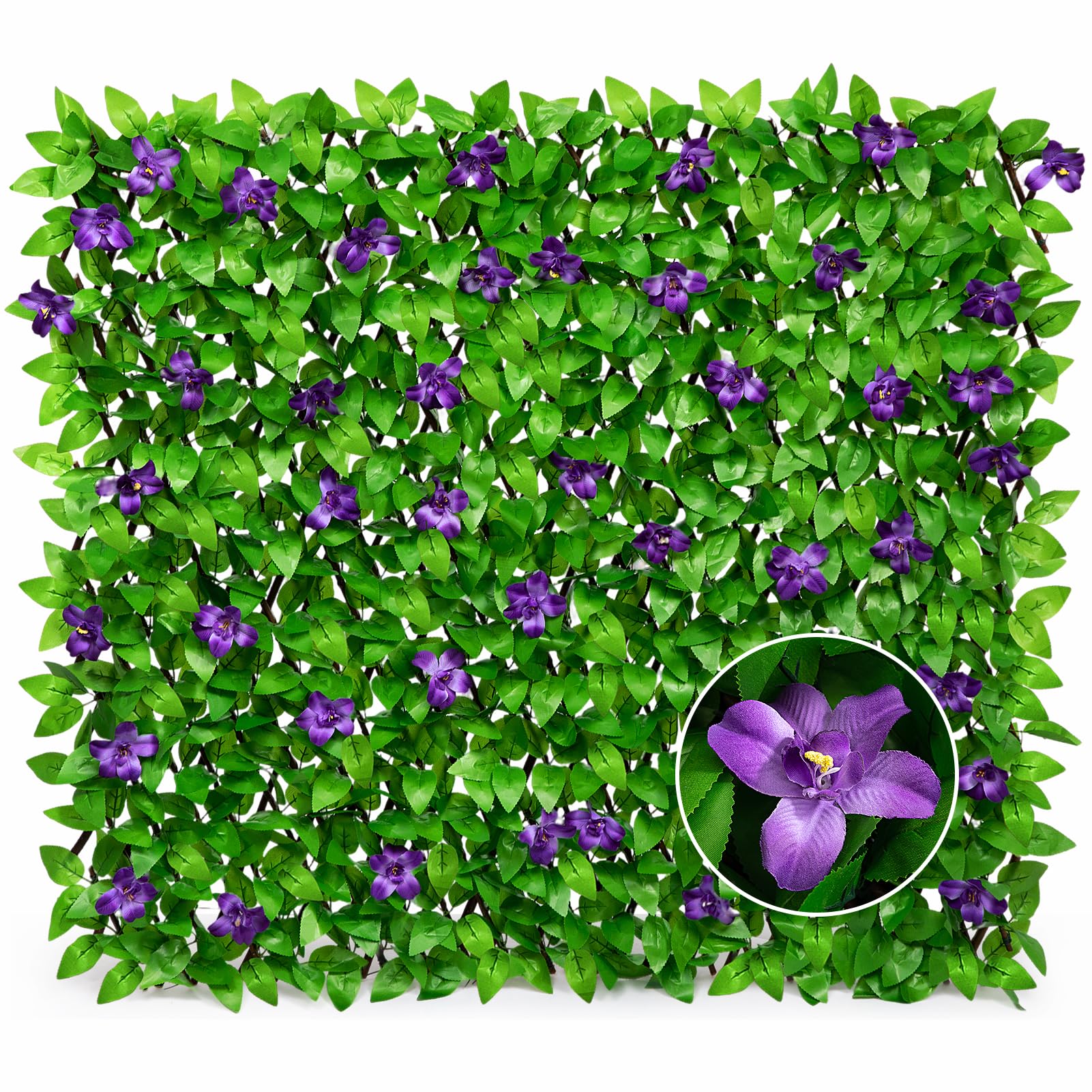 DOEWORKS Expandable Fence Privacy Screen for Balcony Patio Outdoor, 1PC Faux Ivy Fencing Panel for Backdrop Garden Backyard Home Decorations