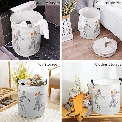 Miniatura 4 de Oxford Fabric Storage Bin Funny Running Football Baseball Sport Line Painting Krisyeol Waterproof Collapsible Laundry Basket Dirty Clothes Hamper