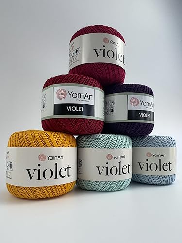 Miniatura 7 de 1 madeja de hilo de algodón mercerizado, hilo de ganchillo para tejer a mano, 100 % algodón mercerizado (color verde 6334)