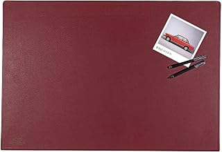 Centaur - Hochwertige Leder Schreibtischunterlage mit 90° Kantenschutz - Weinrot 55x80 cm - ideal für Büro und Zuhause - Pflegeleichte Schreibunterlage -