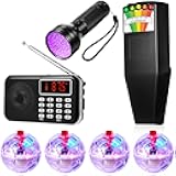 Dunzy 7 Pcs Ghost Hunting Equipment Kit Include 1 Emf Meter 1 Ghost Radio 1 UV Flashlight and 4 LED Light up Pet Cat Ball for Electromagnetic Paranormal Investigations Home Office Inspections Gifts