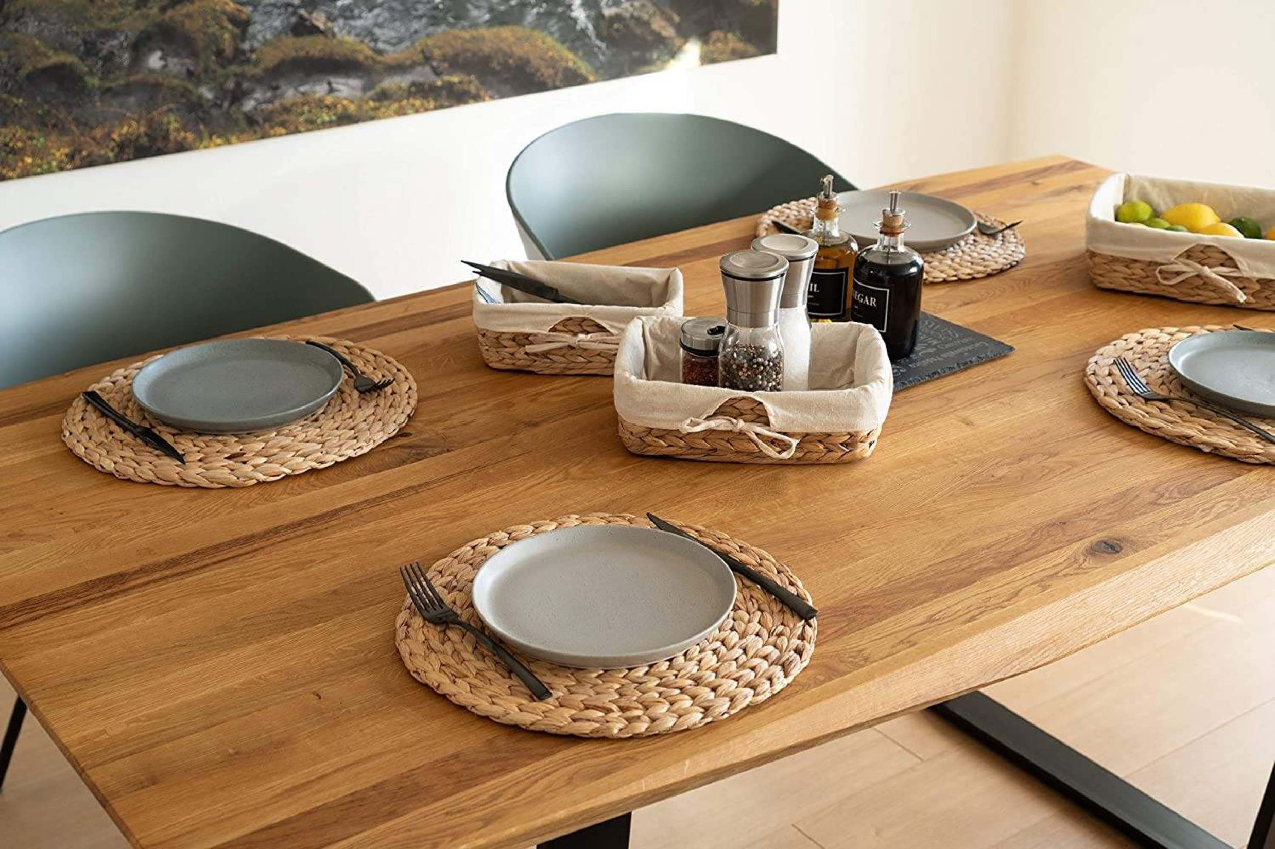 Hardcometrue Woven Placemats Set Of 4, 12" Natural Water - View #3