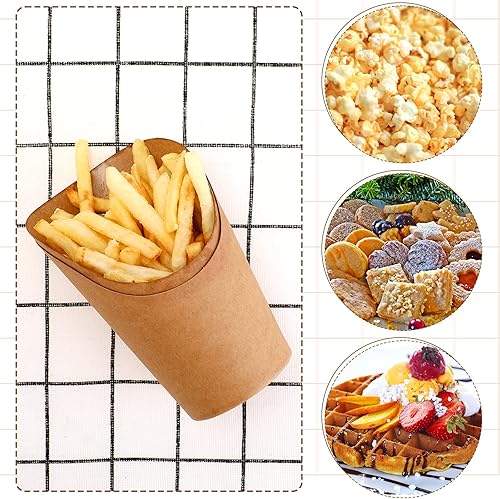 Miniatura 6 de Soporte desechable para papas fritas de 14 onzas, suministros para hornear, papel gofre, palomitas de maíz, sándwich, helado, contenedor de papel
