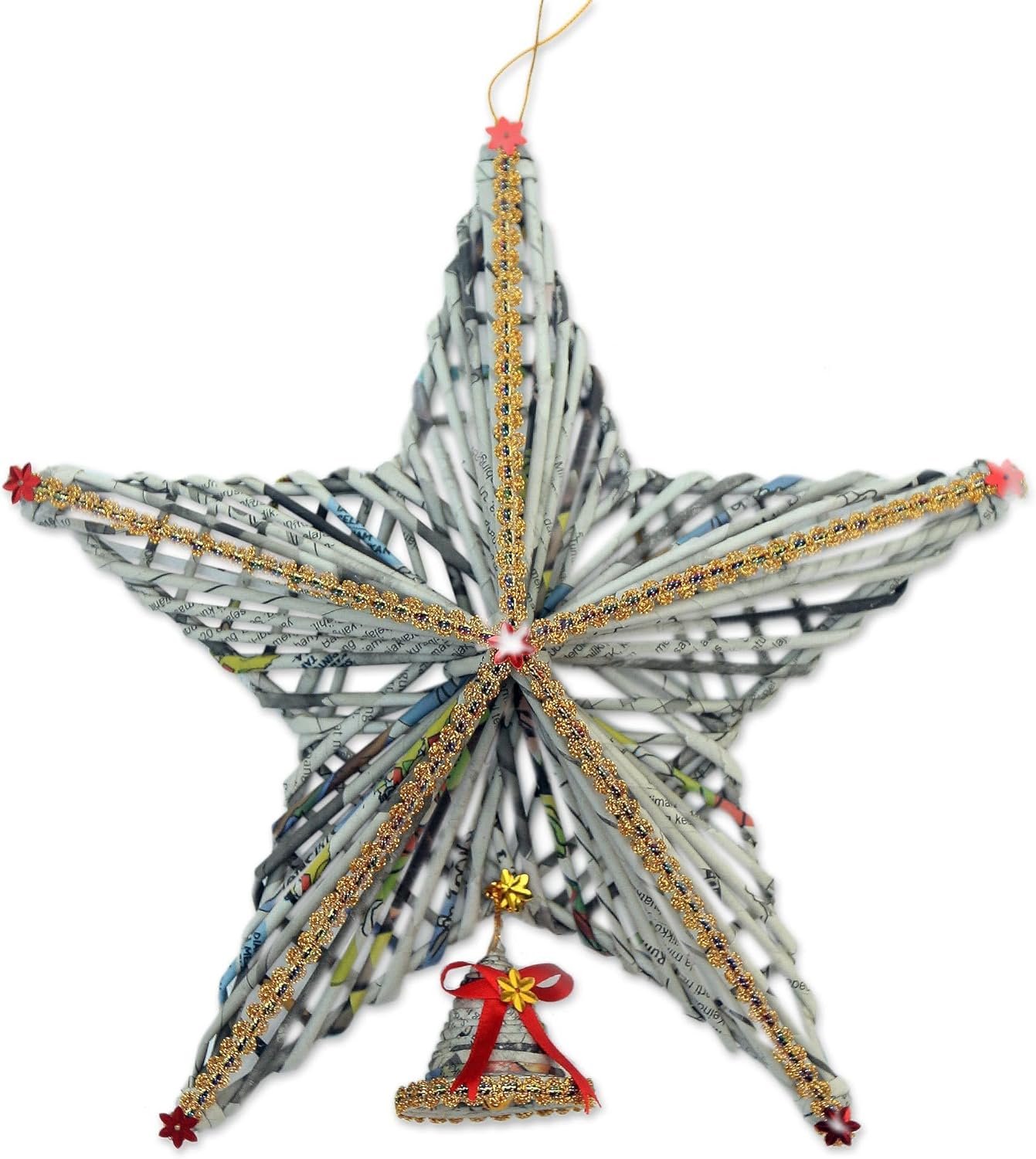 NOVICA Handmade Star Above Recycled Paper Christmas Decor