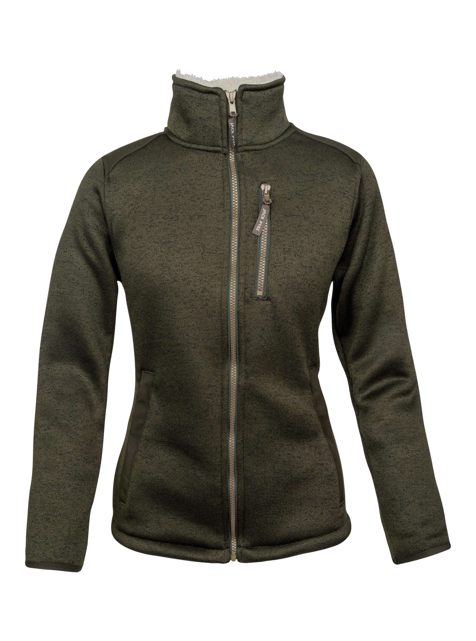 Jack Pyke Ladies Scandinavian Fleece Jacket Dark Olive XX-Large Green