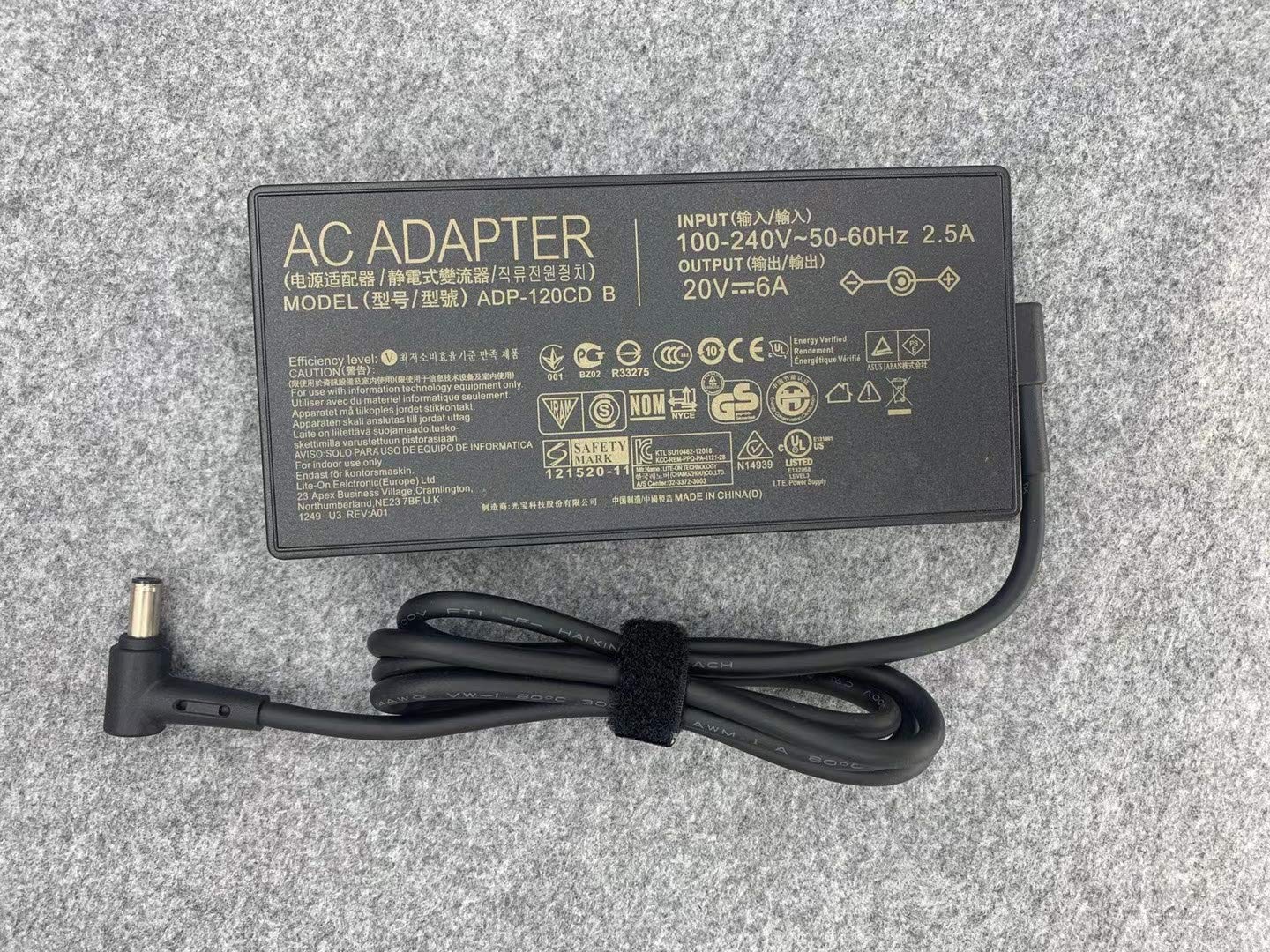 Origin 20V 6A AC Adapter ADP-120CD B for Asus ZenBook UX534F UX534FT Q546FD Q546F Q537FD Q537F Q547FD Q547F K570Z K570ZD K570U K570UD Q506f Q536F Q526F Charger Power Supply 120W