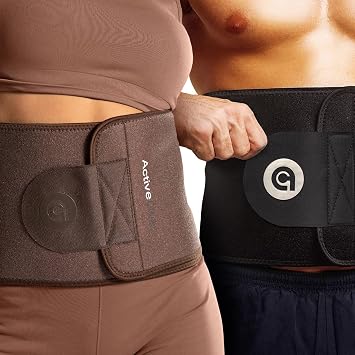 ActiveGear Waist Trimmer Belt Bundle for Men & Women Sweat Band Waist Trainer Belt for a Toned Look - Reinforced Trim and Double Velcro Silver & Cocoa, Medium 8 x 42