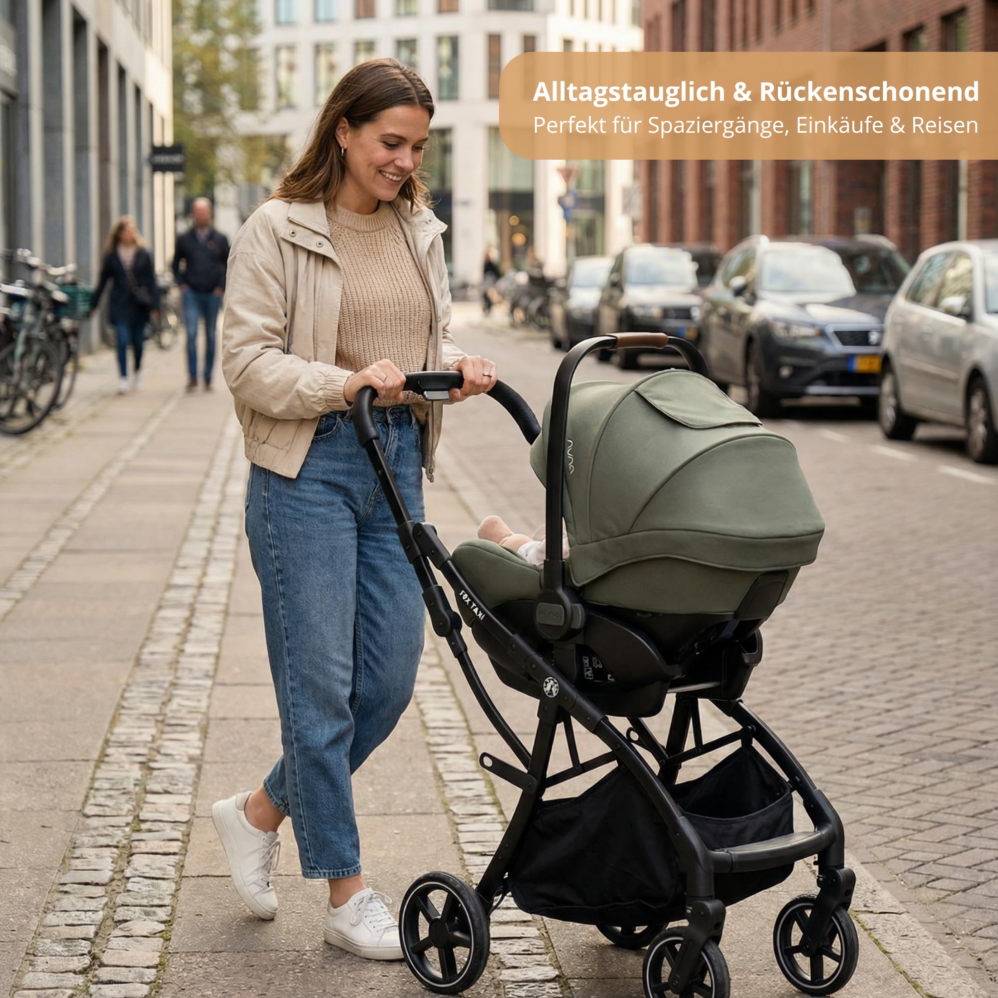 Fox Baby Kinderwagen-Gestell „Fox Taxi“ – leichtes, klappbares Universal-Gestell für Babyschale und Babywanne, kompatibel mit vielen Modellen, rückenschonend für kurze Wege und Reisen