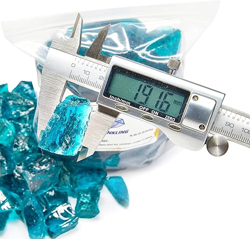 Miniatura 3 de TWINKLING Piedra de grava de vidrio de fuego de alto brillo, vidrio roto, vidrio para hoguera, vidrio triturado para decoración de chimenea,